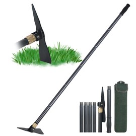FAPUKL Hoe Garden Tools - Pickaxe - Foldable and Removable for Storage, 50" Extra Long Handle Adjustable to Your Needs (Black)