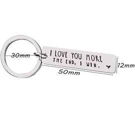 Tecreo I Love You Keychain for Boyfriend Girlfriend Husband Wife Keyring Gifts for Him Birthday Gifts, silver