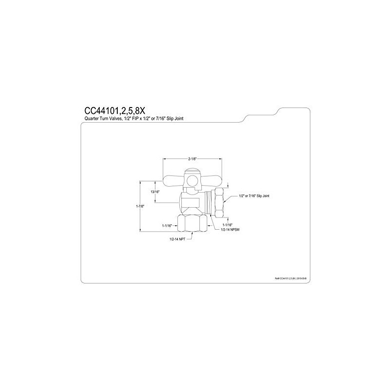 Kingston Brass CC44102X Vintage 1/2-Inch Fip x 1/2-Inch or 7/16-Inch
