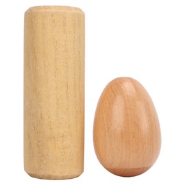 2PCS Wood Egg Shaker Natural Safe Musical Hand Percussion Instrument Set for Children