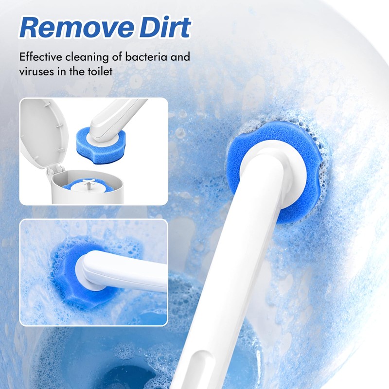 Disposable Toilet Brush for Bathroom Cleaning, 30 Count Refills