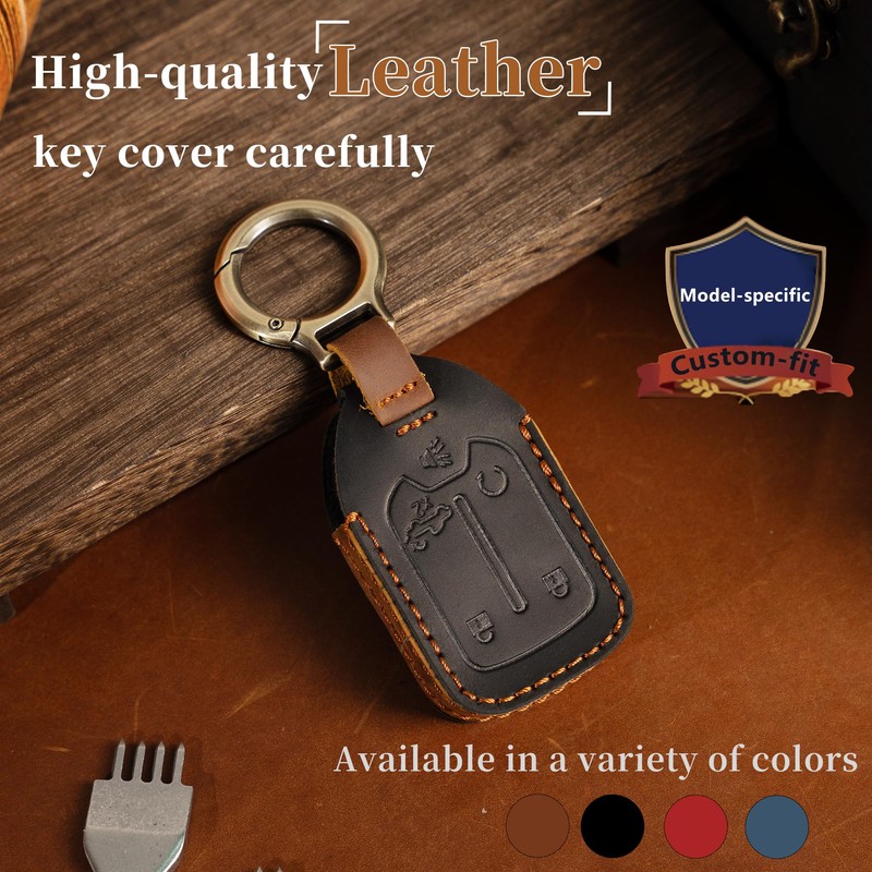 for GMC Leather Key Fob Cover Compatible with Acadia Terrain