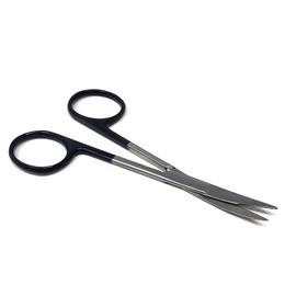 Premium Iris Scissors Micro Dissecting Scissors Curved 4.5" with Fine Sharp Blades Made of Stainless Steel Medical Surgical Tools (Black Handle)