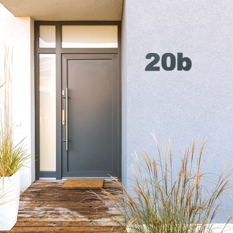 Cleverry House Number, 20 cm High, Anthracite RAL 7016, Powder-Coated