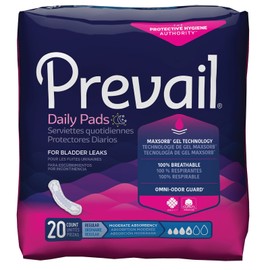 Prevail Bladder Control Moderate Pad White 9-1/4'' - Package of 20