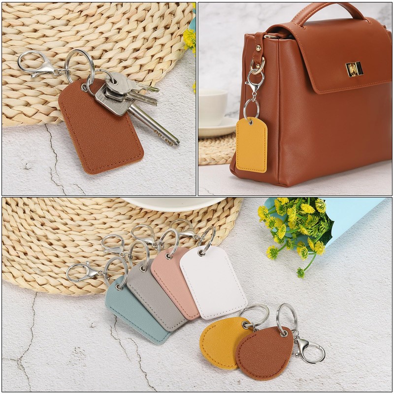 [PATIKIL] Leather Key Chain PU Leather Keychain with Key Ring
