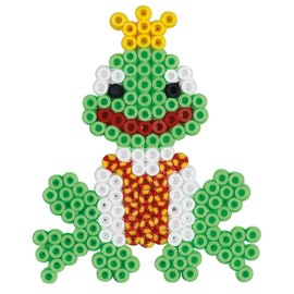 Hama Perlen 4187 Small Frog Set with Approx. 350 Colourful Midi Ironing Beads with Diameter 5 mm, Pin Plate, Including Ironing Paper, Creative Craft Fun for Young and Old