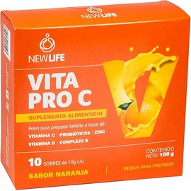 NLS ESSENTIALS VITAMINA C | Bebida en polvo para preparar en agua | Fórmula enriquecida con: VitD3 + Zinc + Próbióticos + Complejo B | Para toda la familia | Delicioso sabor, contiene naranja deshidratada | Salud y Bienestar con Suplementos Essentials
