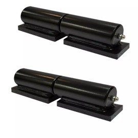 Hardware Store 5" Gate Barrel Hinge Ball Bearing with Plate & 1/8" NPT Grease Zerk PAIR