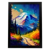 Nacnic Mount Rainier Oil Painting Style Poster. Illustrations of monuments