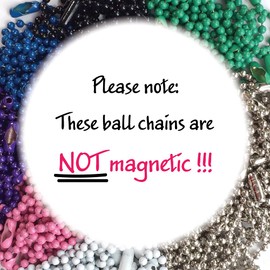 Made in USA - Steel Ball Chains - Blue - 100-Pack - 4.5 Inch with Connector #3, 2.4 MM Ball - for Key Chains, Tags, Craft Projects, Etc.