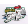 Connecticut - Imán coleccionable para nevera con mapa del estado