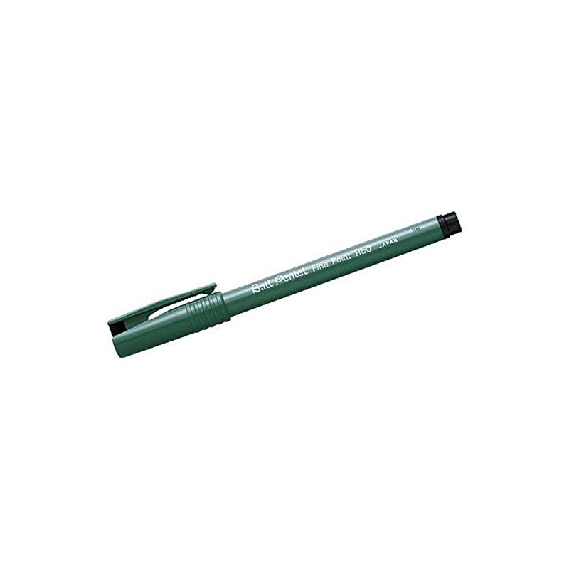 Pentel R50-A - R50 Rollerball Pen Green Barrel 0.8mm Black