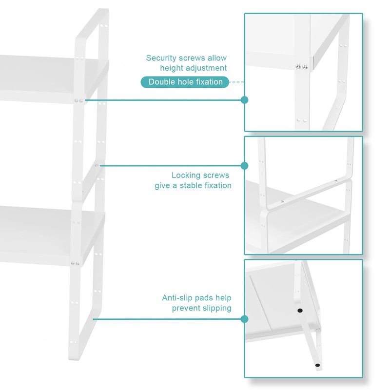 WEJIPP Cabinet Organizer Shelf Expandable Cabinet Space Rack Stackable Shelves