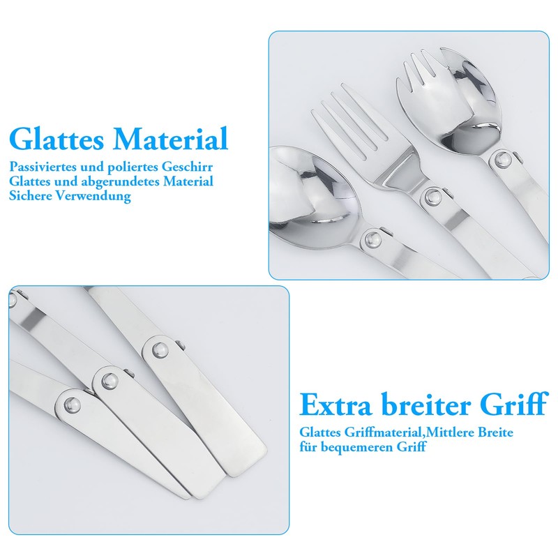 Folding Forks and Spoons Set, Foldable Spoon and Fork Set