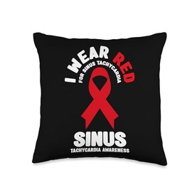 I Wear Red for Sinus Tachycardia Awareness Throw Pillow