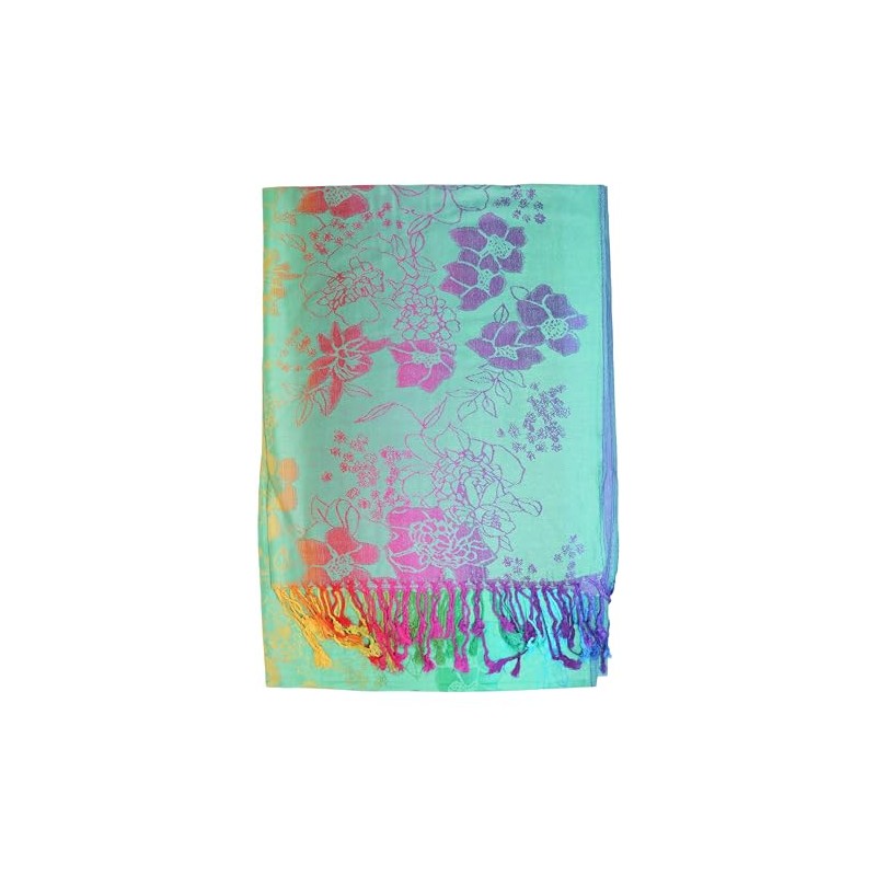 KMystic Colorful Silk Pashmina Scarf Shawl Wrap (Green)