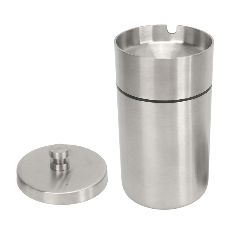 Car Ashtray with Lid Portable Removable Stainless Steel Smokeless Ashtray