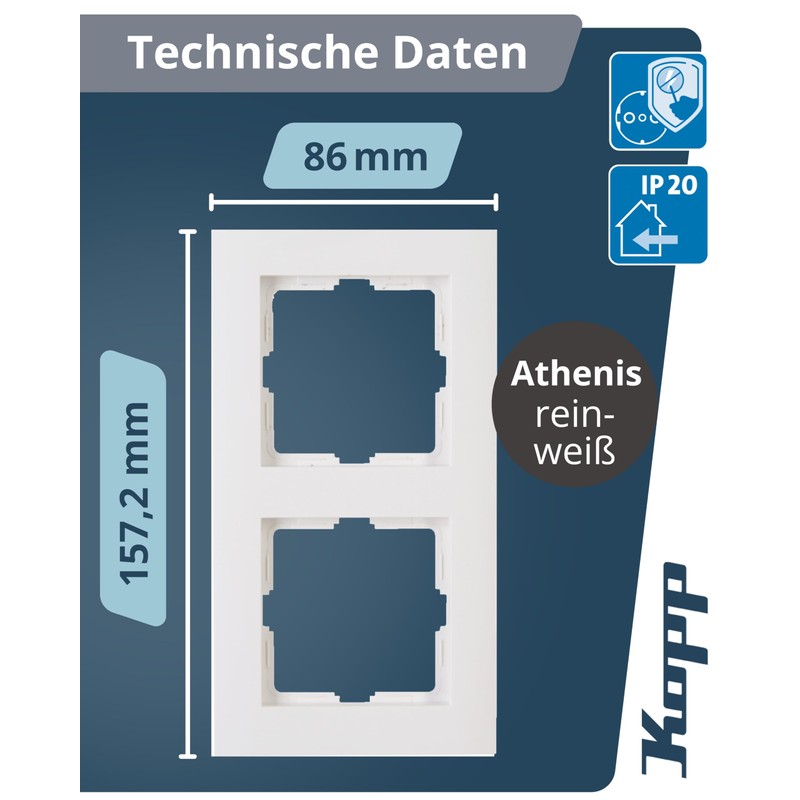 Kopp Profipack 402629108 Double Frame Cover Frame Pure White Pack