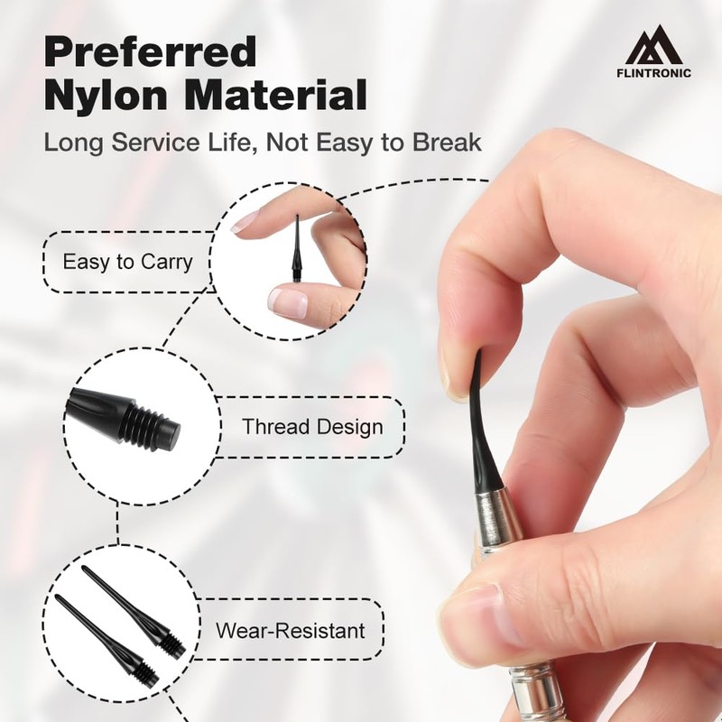 flintronic Plastic Dart Tips, 200 PCS Dart Tip Replacement Tips,