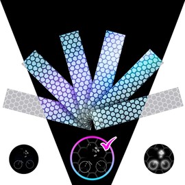LOOM Reflective Stickers for Helmet | 6pcs Prism Gray | Similar to 3M Reflective Tape | Bike Reflectors for Night Riding, Mailbox reflectors | Waterproof hi vis Decals for Car, Trailer