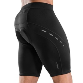 Nepest Men's Cycling Shorts Padded 4D Road Bike Shorts Short Breathable Cycling Shorts with Pocket Cycling Shorts 4-Way Stretch, black, XL