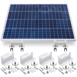 Otoolling 4 Pack 1200 Lbs No Drill Magnetic Solar Panel Mount Bracket Solar Panel Mounting Z Brackets for Sheds, Roofs, Walls, Boats, Trucks, Trailers Lightweight Aluminum Corrosion-Free (Silver)