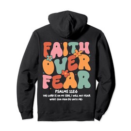 Faith Over Fear Christian Groovy Religious Men Women Kids Pullover Hoodie