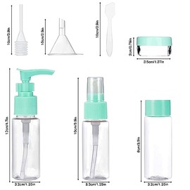 KAREN Botellas De Viaje Para cosméticos,Set De 11 Botellas De Viaje Líquidas Vacías,kit de viaje aseo personal,Conjunto de contenedores de aseo portát