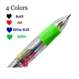 Lopenle 12 Pcs DIY Beadable Pens Plastic Colored Bead Pens Kit Bulk Bling Diamond Beaded 4 in 1 Ballpoint Cute Pens for Students Teacher School Office Home（Multicolor）