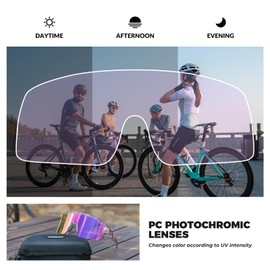 ROCKBROS Photochromatic Anti-fog Cycling Glasses Polarised Cycling Glasses Outdoor Road Bike Sports Glasses for Men and Women