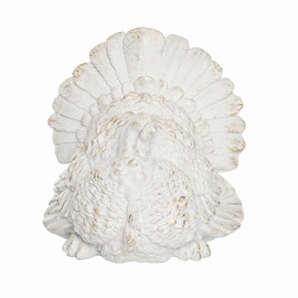 GALLERIE II Large Champagne White Turkey Figurine Fall Harvest Autumn Thanksgiving Home Living Room Coffeetable Bookshelf Fireplace Mantle Kitchen Dining Dinner Table Tabletop Rustic Farmhouse