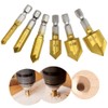 Ruidee 6 Pcs Countersink Drill Bits Set Hex Shank Wood