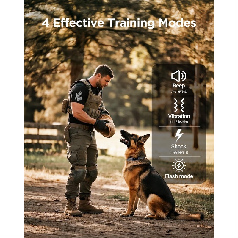 BLACKDOG Military Dog Shock Collar - 4200ft Dog Training Collar