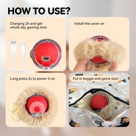 Interactive Cat Toys, Fast Rolling Ball in Play Mat, Automatic Motion Activated Moving Ball Hide and Seek Mouse Catching Game, 28" Play Mat for Indoor Cats