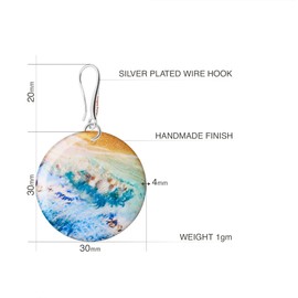 Creative Round Earrings Hanging Holiday Gifts Surprise for Women (Beach)