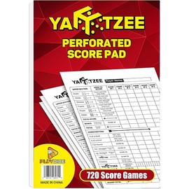 Perforated Yahtzee Score Pads: 120 Easy Tear Off Score Sheets, Large Print, Compatible with Yardzee and Yahtzee Games (6x9-120 Pages)