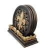 LL Home Fleur-De-Lis Carved Scrolls 4 Coaster Set