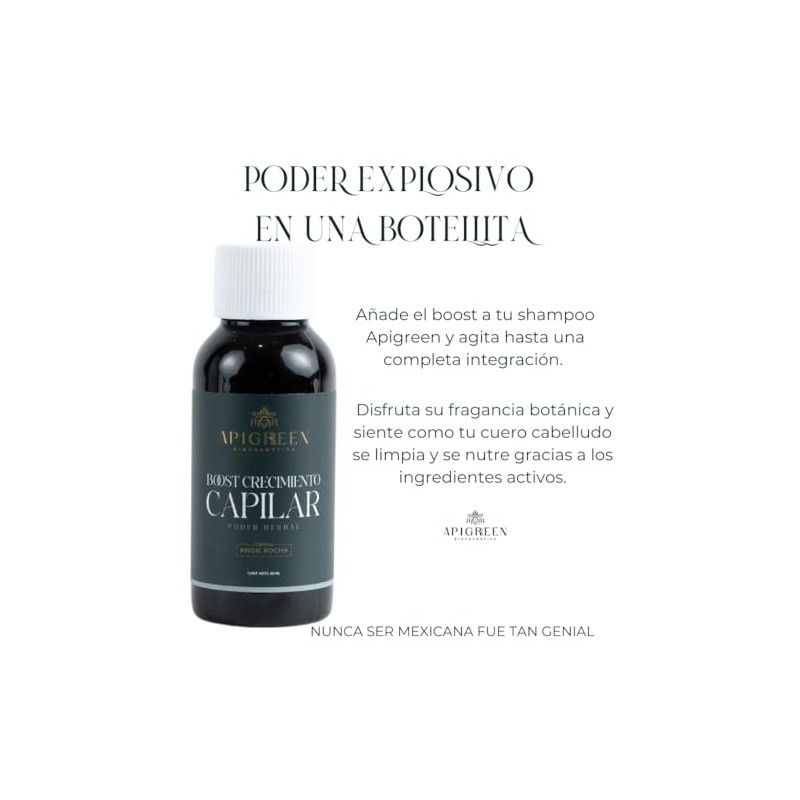 Shampoo Apigreen para Crecimiento Acelerado de Cabello - Fórmula con