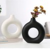 Eastern Rock White Ceramic Vases for Pampas Grass,Water Drop Design