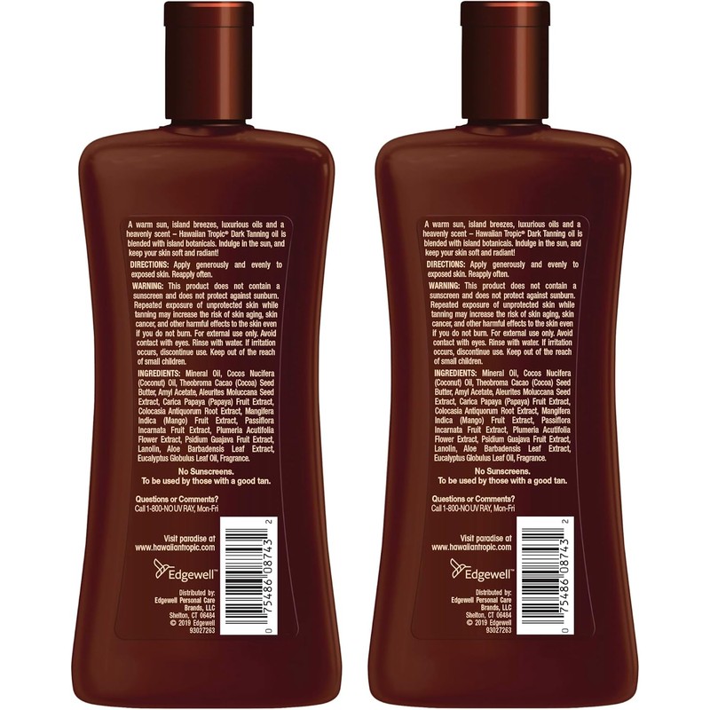 Hawaiian Tropic Dark Tanning Sun Care Moisturizing Oil 8 Ounces,