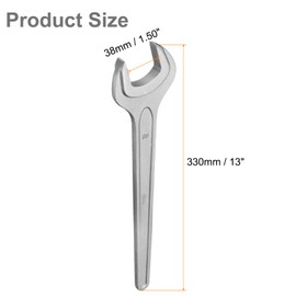 sourcing map Single Open Ended Spanner Wrench, 38mm, Thicken CR-V Steel Open End Wrench Tool for for Automotive Repair and Furniture Assembly, Grey