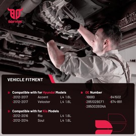 BDFHYK Exhaust Manifold Catalytic Converter with Gasket Kit Direct-Fit Compatible with Hyundai Accent 12-17, Compatible with Kia Rio 12-16, L4 1.6L, EPA Compliant, Replace 16680