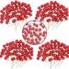 100pcs Christmas Glittering Red Berry Artificial Red Holly Berries,Artificial Fruits