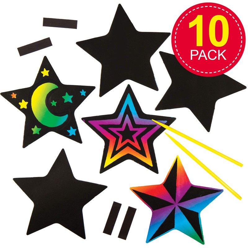 Star Scratch Art Magnets (Pack of 10)