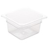 Vogue Reusable Polycarbonate Plastic 1/6 Gastronorm Container 100mm, Clear, Food