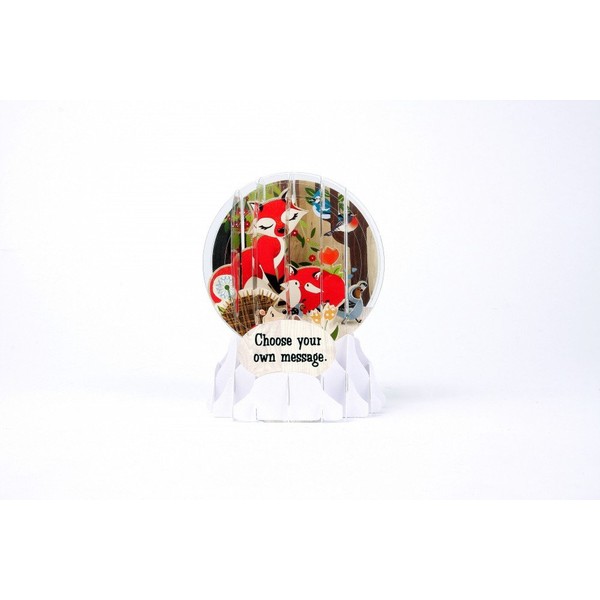3D Snow Globe - WOODLAND ANIMALS - All Occasion Card