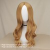 Women Long Hair Wig Light Brown Color Middle Parting Breathable