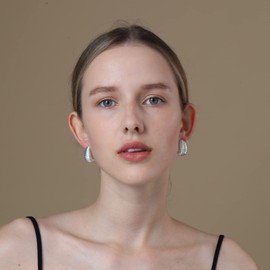 Rajputana 18K Earrings for Women Chunky Hoop Earrings for Women Open Earrings Gold-Plated for Girls Large Golden Earrings Fashion Trendy Hypoallergenic Jewellery Gifts, Copper