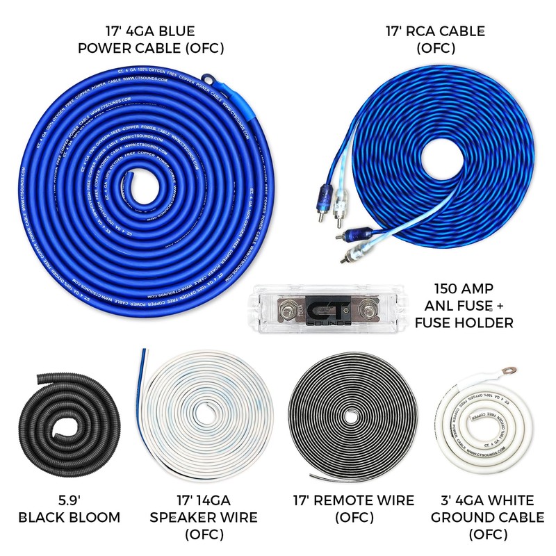 CT Sounds 4 Gauge OFC Complete Amp Wiring Install Kit,